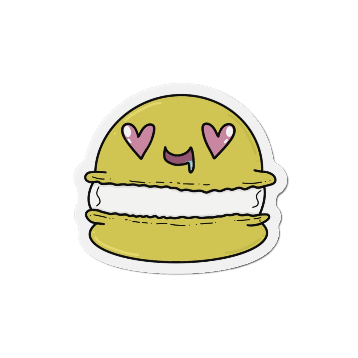 Yellow Macaron Kiss-Cut Magnet