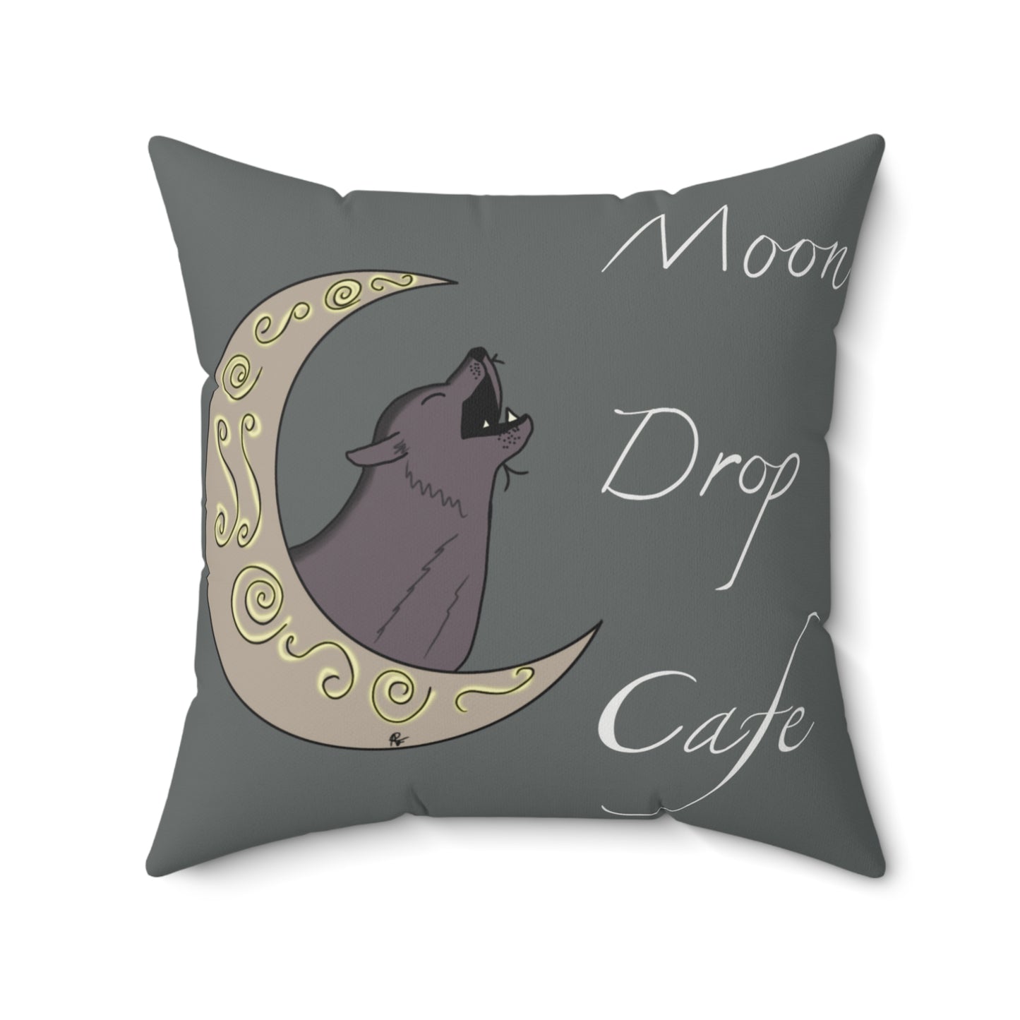 Moon Drop Cafe Square Pillow