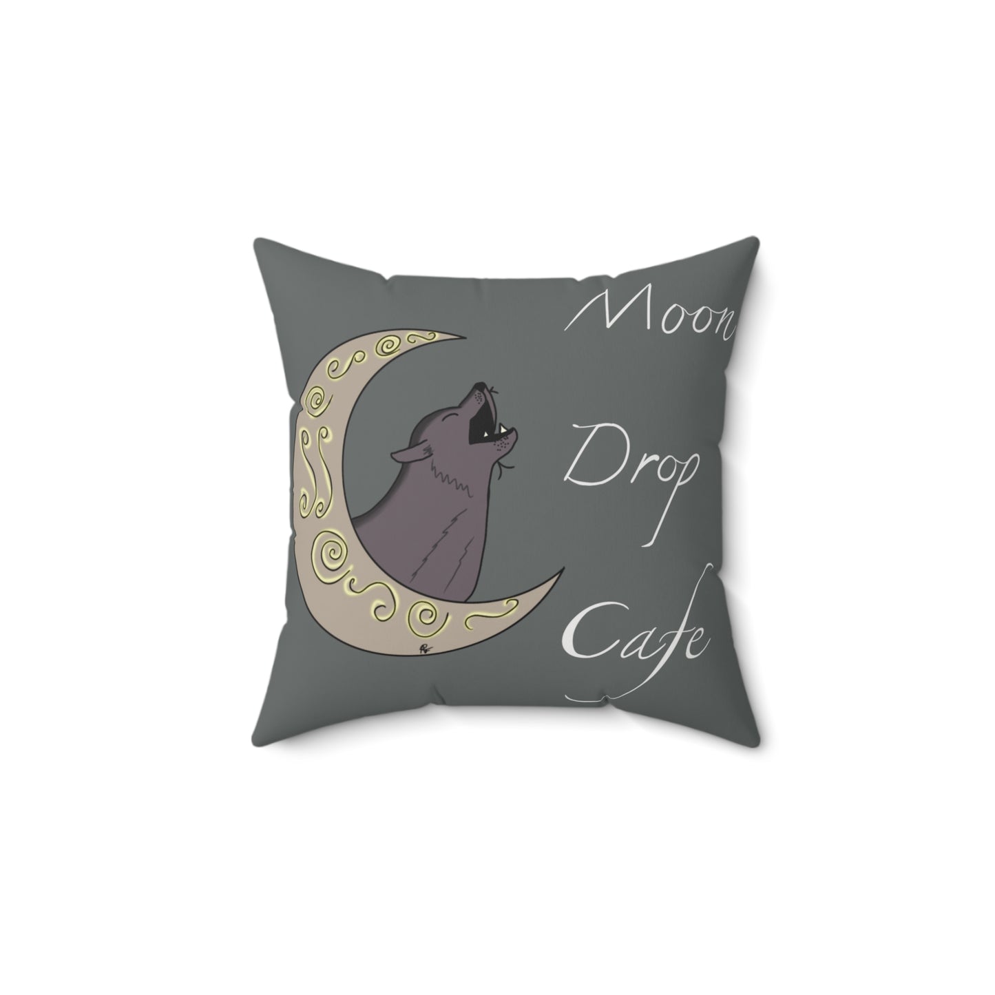 Moon Drop Cafe Square Pillow
