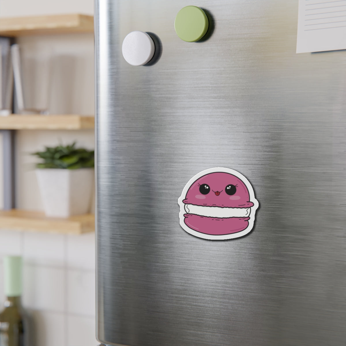 Pink Macaron Kiss-Cut Magnet