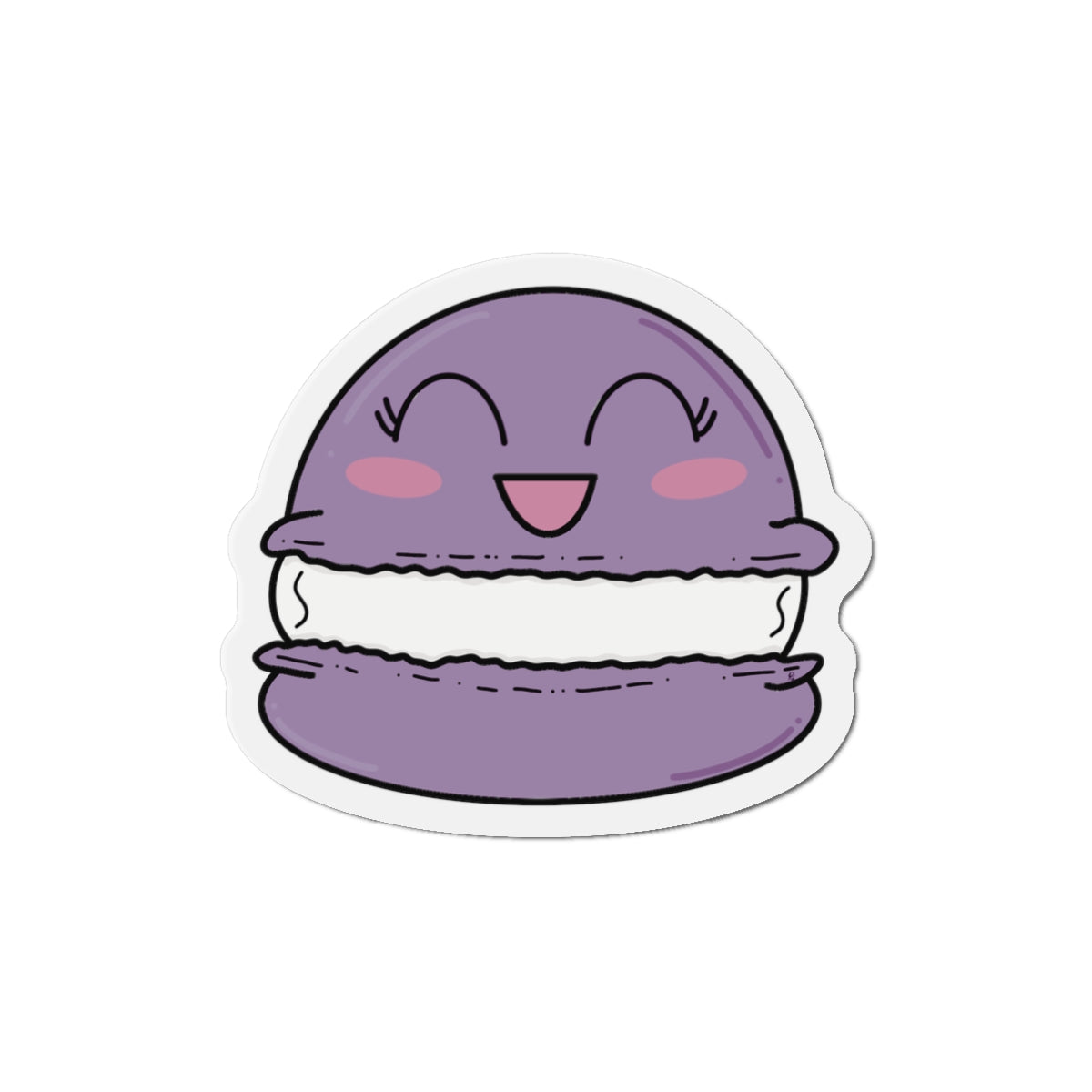 Purple Macaron Kiss-Cut Magnet