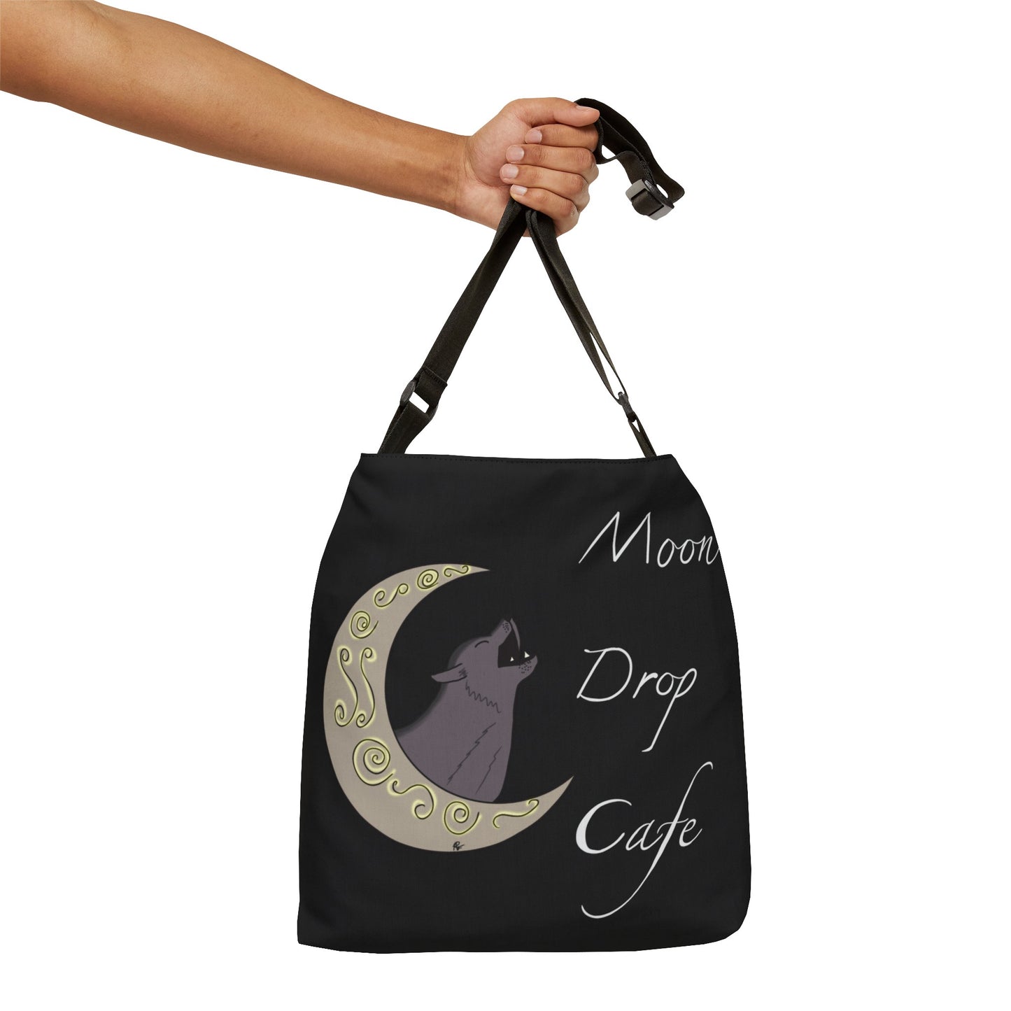 Moon Drop Cafe Adjustable Tote Bag (With Words)