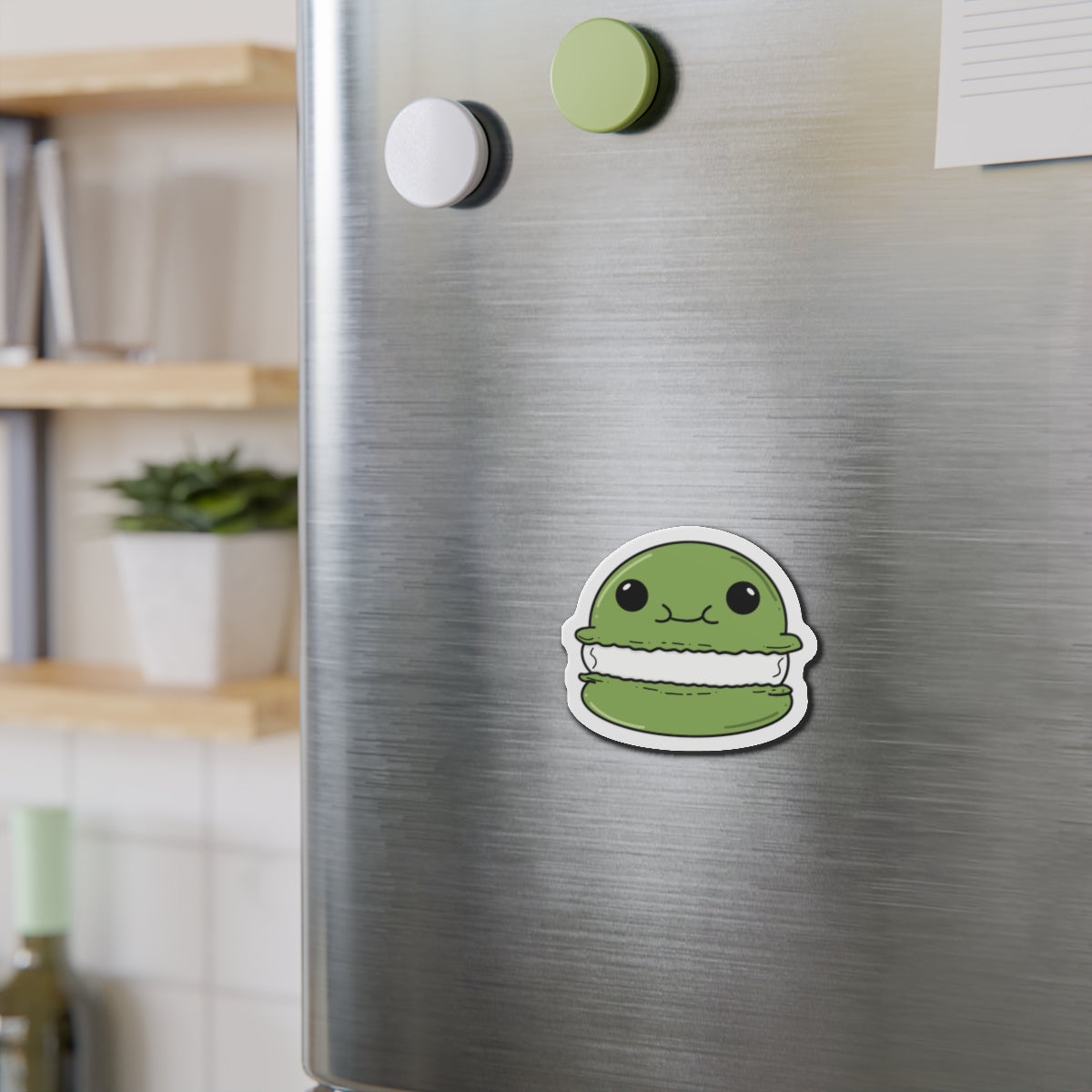 Green Macaron Kiss-Cut Magnet