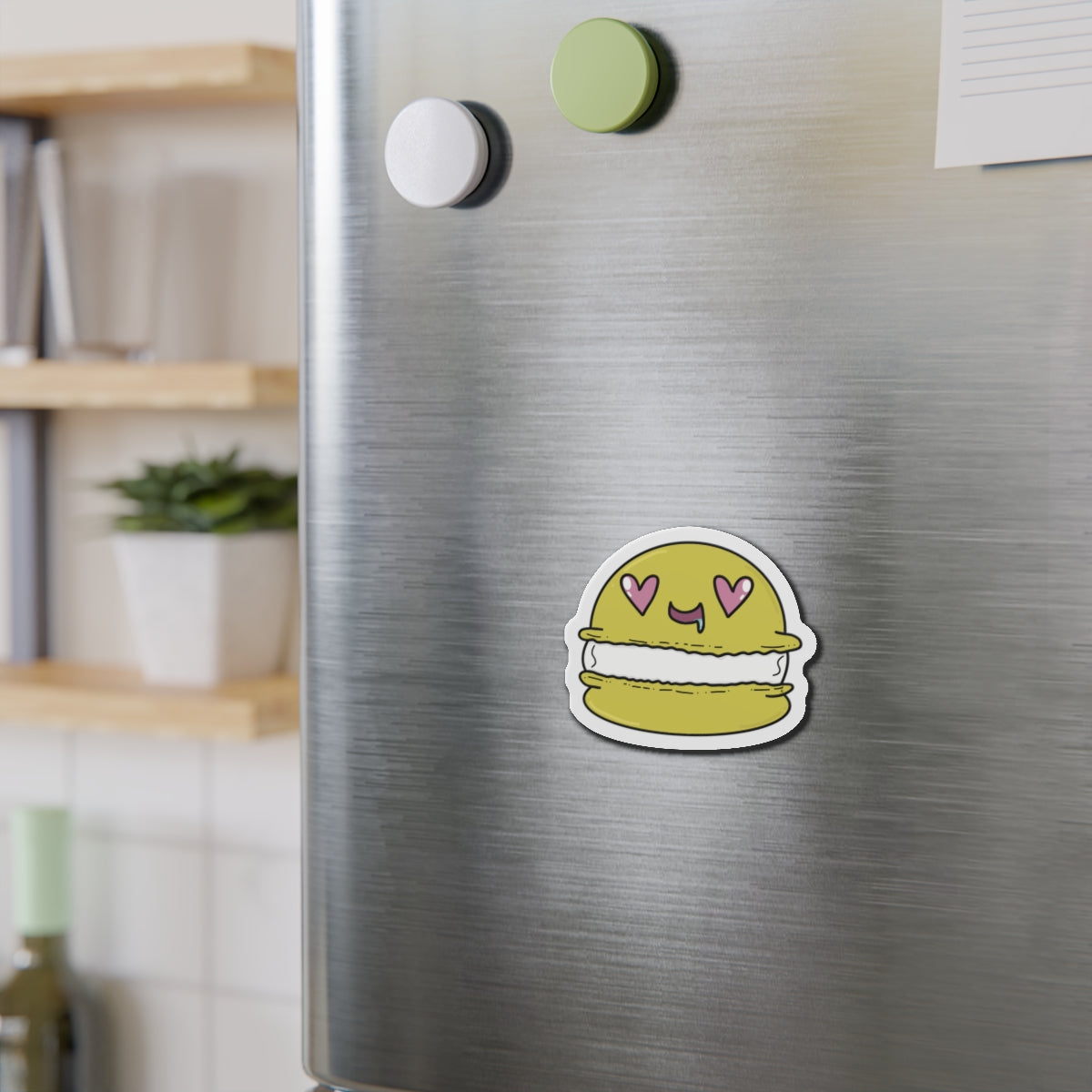 Yellow Macaron Kiss-Cut Magnet