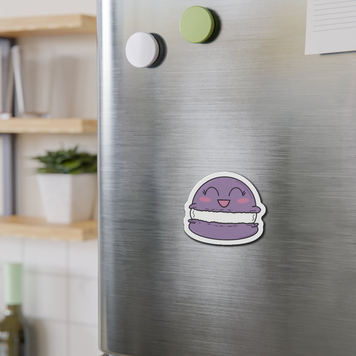 Purple Macaron Kiss-Cut Magnet