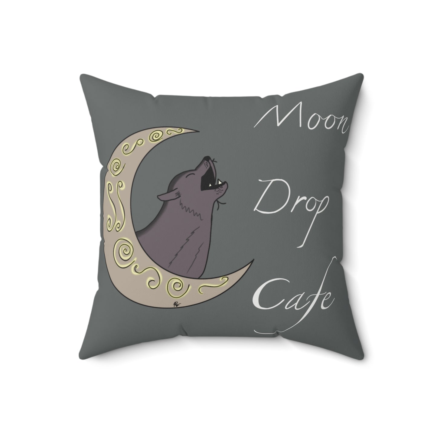 Moon Drop Cafe Square Pillow