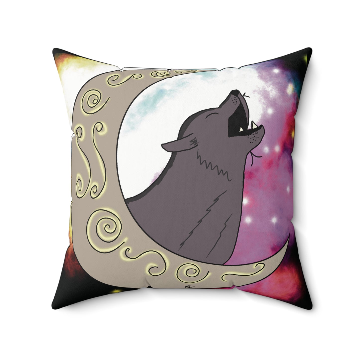 Moon Drop Nebula Square Pillow