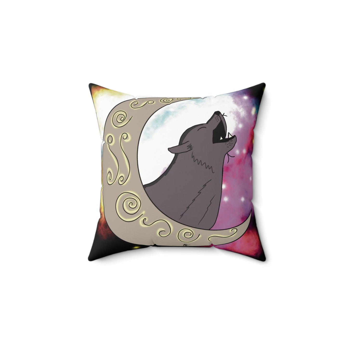 Moon Drop Nebula Square Pillow