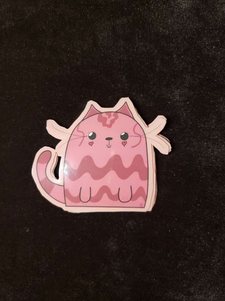 Pink Cat Vinyl Sticker