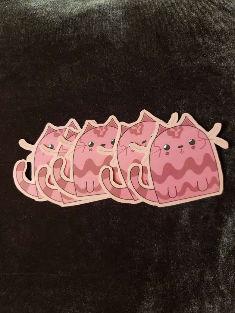 Pink Cat Vinyl Sticker