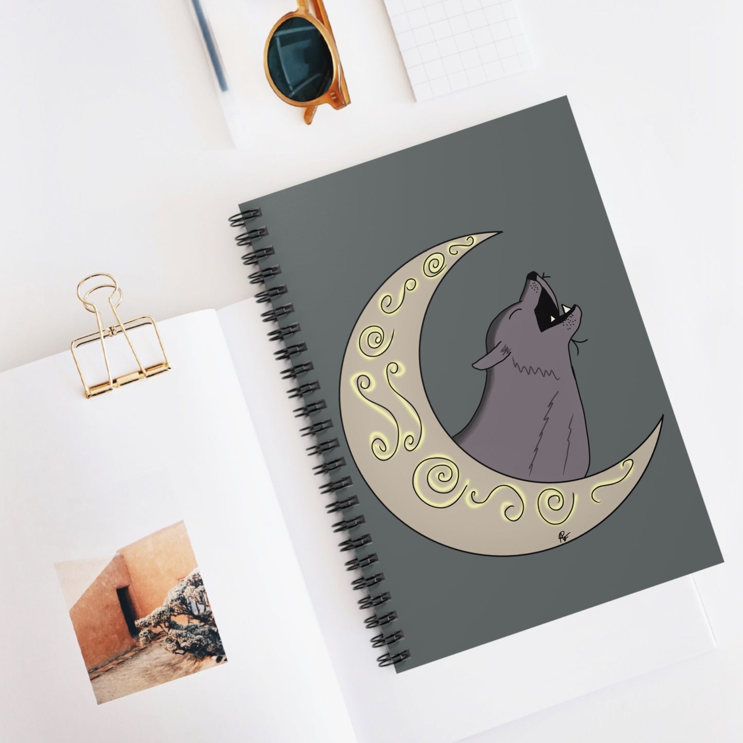 Moon Drop Cafe Spiral Notebook - V1