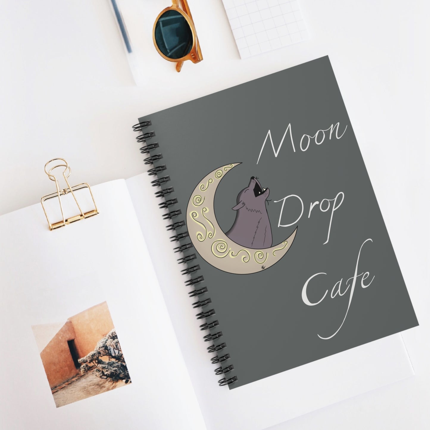 Moon Drop Cafe Spiral Notebook - V2