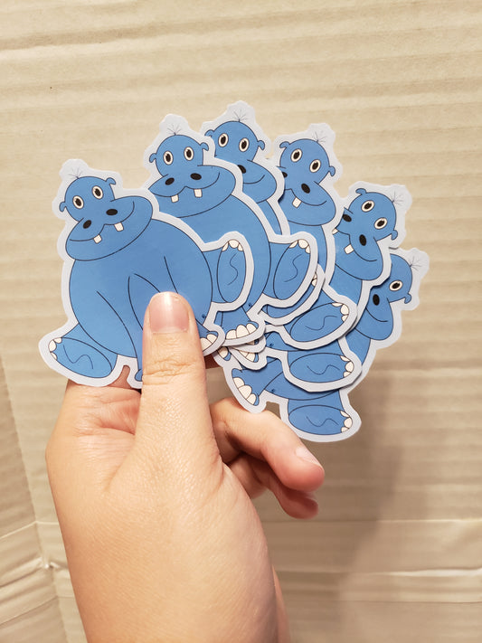 Harold the Hippo Vinyl Sticker