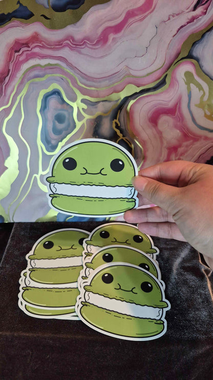 Green Macaron Vinyl Sticker