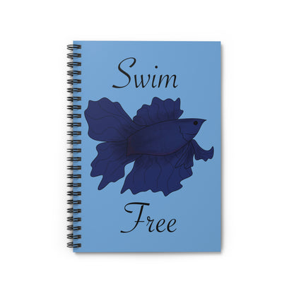 Swim Free Betta Fish Spiral Notebook