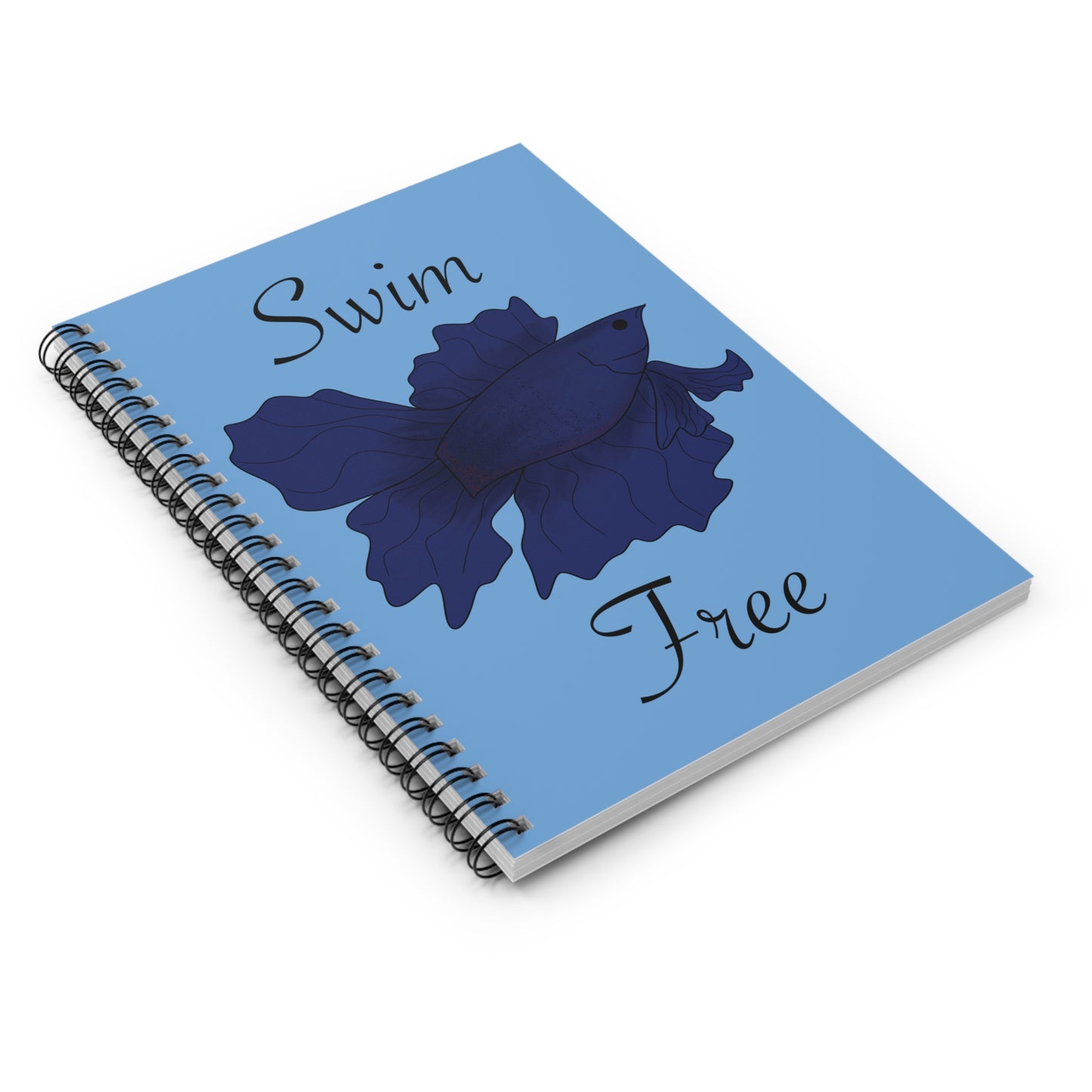 Swim Free Betta Fish Spiral Notebook