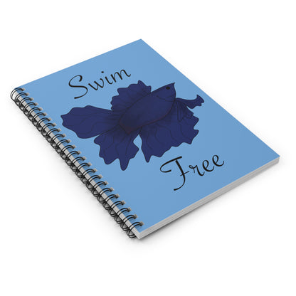 Swim Free Betta Fish Spiral Notebook