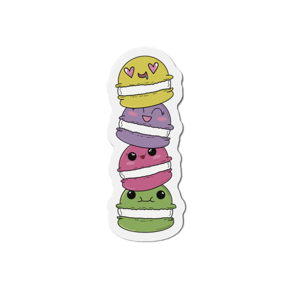 Stacked Macarons Kiss-Cut Magnet