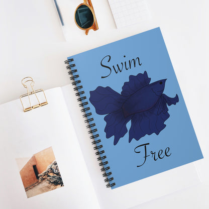 Swim Free Betta Fish Spiral Notebook